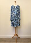 Ozzie Clarke London blue printed dress – full view