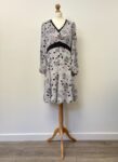 Ossie Clark London dress with pale pink flowers, size 14
