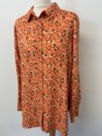 Papaya Matalan new tag orange floral ditsy print shirt – full view