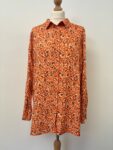 Papaya Matalan new tag orange floral ditsy print shirt – full view