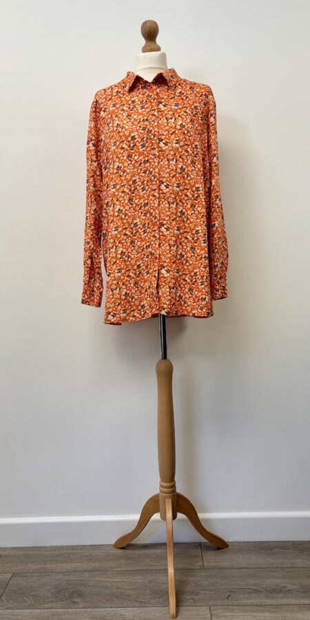 Papaya Matalan new with tag orange floral ditsy print shirt