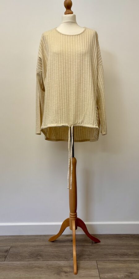 Papaya Matalan cream ribbed top, size 20