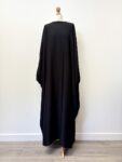 Black plain abaya with zip at the back, 2XL wide fit and 58" length