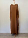Plain brown wide loose abaya