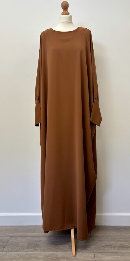 Plain brown wide loose abaya