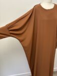 Plain brown abaya – full view