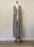 Atmosphere black and white patterned sleeveless open front vest dress, size S