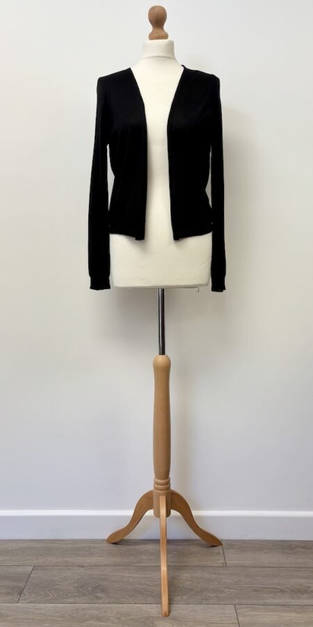 Primark black long sleeved short cardigan, size m-10-12