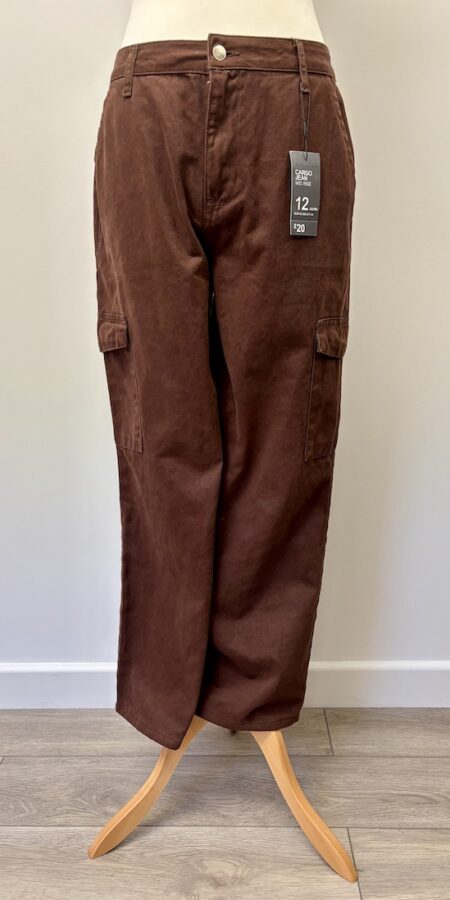 Primark brown new with tags cargo trousers, size 12