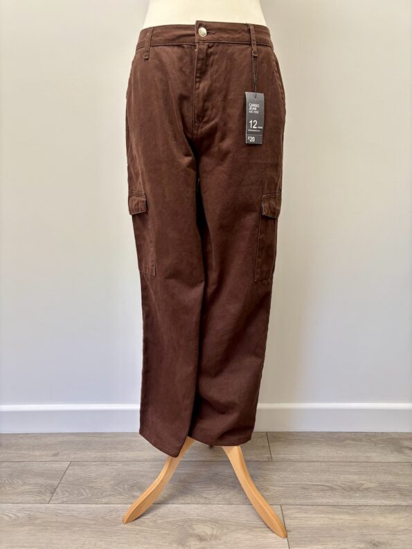 Primark brown new with tags cargo trousers, size 12