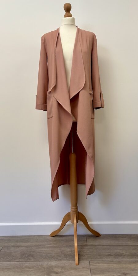 Primark Atmosphere long pink open front jacket, fits size 6-10