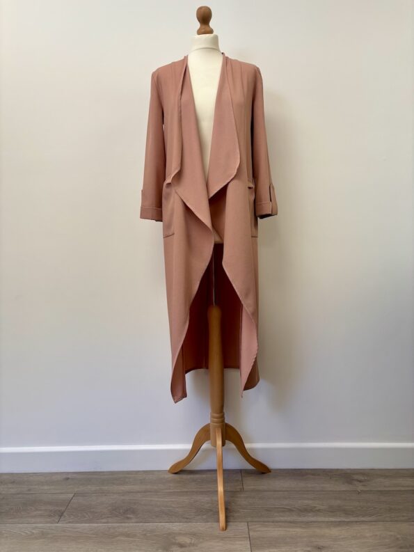 Primark Atmosphere long pink open front jacket, fits size 6-10