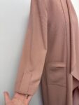 Primark pink open front long jacket – full view