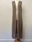 Silver grey sleeveless waistcoat wrap – full view