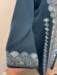 Teal embroidered abaya