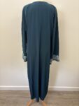 Teal embroidered abaya