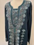Teal embroidered abaya