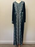 Teal embroidered abaya