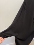 Zadina plain black long khimar with sleeves – full view
