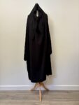 Zadina plain black long khimar with sleeves – full view