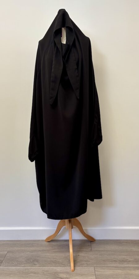 Zadina plain black long khimar
