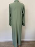 Abaya Buth sateen green abaya – full view
