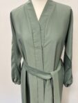 Abaya Buth sateen green abaya – full view