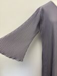 Grey pleated abaya – full view