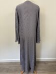 Grey pleated abaya – full view