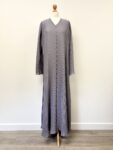 Light blue/grey pleated slip on abaya, 56" width