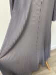 Grey pleated abaya – full view
