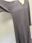 Grey pleated abaya – full view