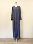 Slip on blue abaya with sequins, 56" long